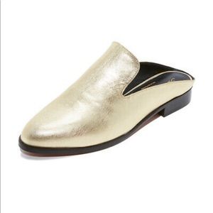 Robert Clergerie Leather Mules in Gold